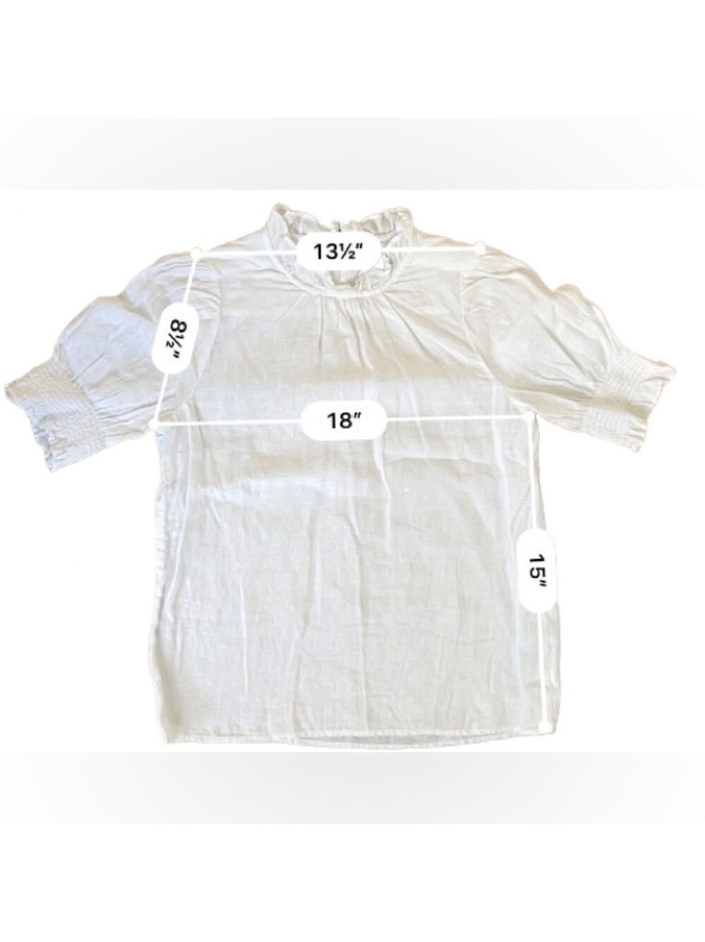 NWOT J Crew Smocked Puff Sleeve 100% Linen Top 
Size XS - Picture 6 of 9
